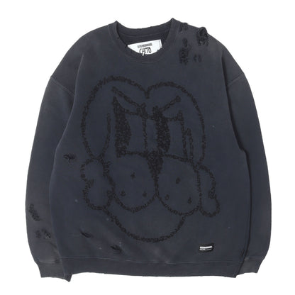 25AW ×CHITO サベージ加工 グラフィック刺繍 スウェット(SAVAGE SWEAT SHIRT LS)