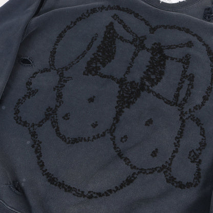 25AW ×CHITO サベージ加工 グラフィック刺繍 スウェット(SAVAGE SWEAT SHIRT LS)