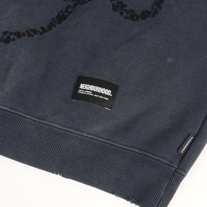 25AW ×CHITO サベージ加工 グラフィック刺繍 スウェット(SAVAGE SWEAT SHIRT LS)