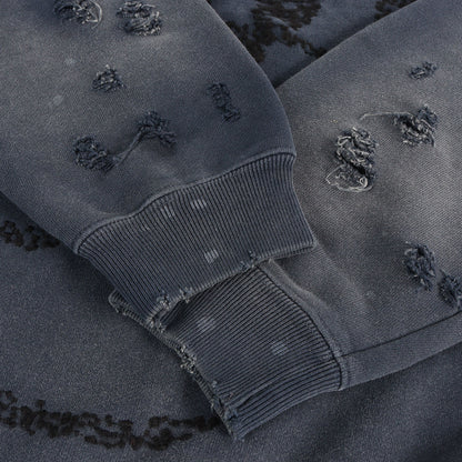 25AW ×CHITO サベージ加工 グラフィック刺繍 スウェット(SAVAGE SWEAT SHIRT LS)