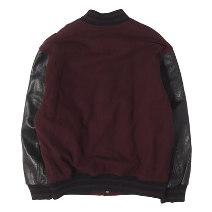 23SS 袖レザー メルトンウール スタジャン / バーシティ ジャケット(LEATHER VARSITY JACKET)