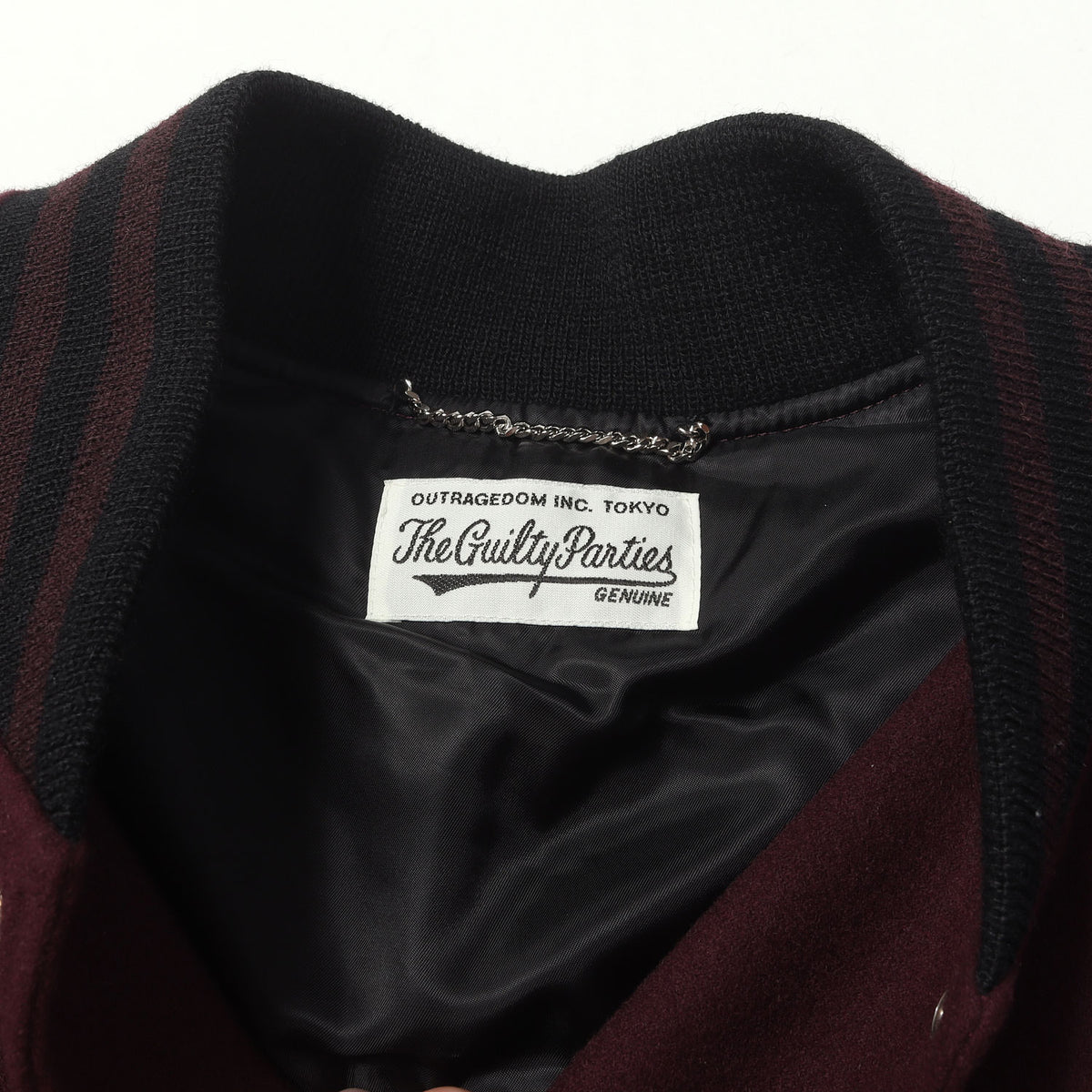 23SS 袖レザー メルトンウール スタジャン / バーシティ ジャケット(LEATHER VARSITY JACKET)