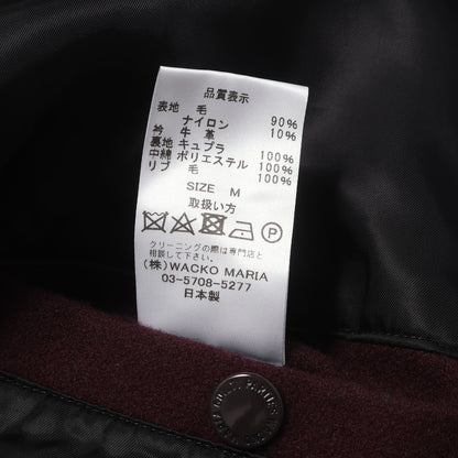 23SS 袖レザー メルトンウール スタジャン / バーシティ ジャケット(LEATHER VARSITY JACKET)