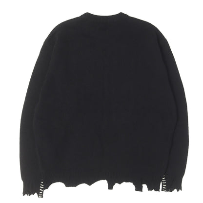 22AW ダメージ加工 CLFロゴ オーバーサイズ ウールニット(KNIT / CLF)