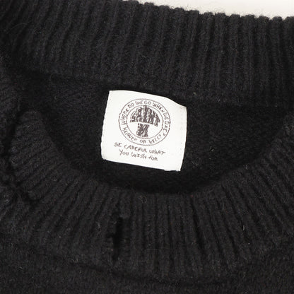 22AW ダメージ加工 CLFロゴ オーバーサイズ ウールニット(KNIT / CLF)