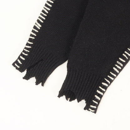 22AW ダメージ加工 CLFロゴ オーバーサイズ ウールニット(KNIT / CLF)