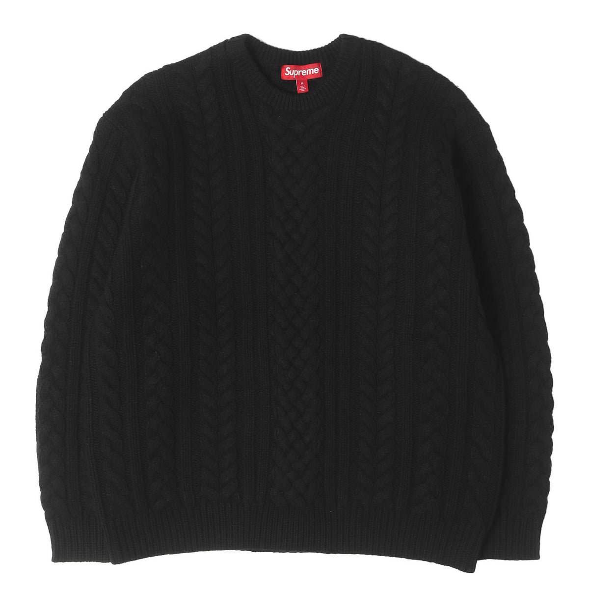 23AW ビッグロゴ ケーブル編み ウールニット セーター(Appliqu Cable Knit Sweater)