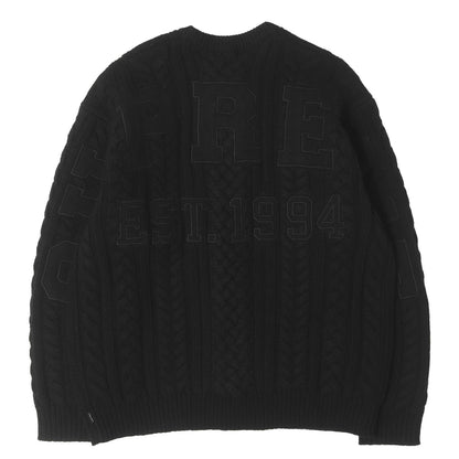 23AW ビッグロゴ ケーブル編み ウールニット セーター(Appliqu Cable Knit Sweater)