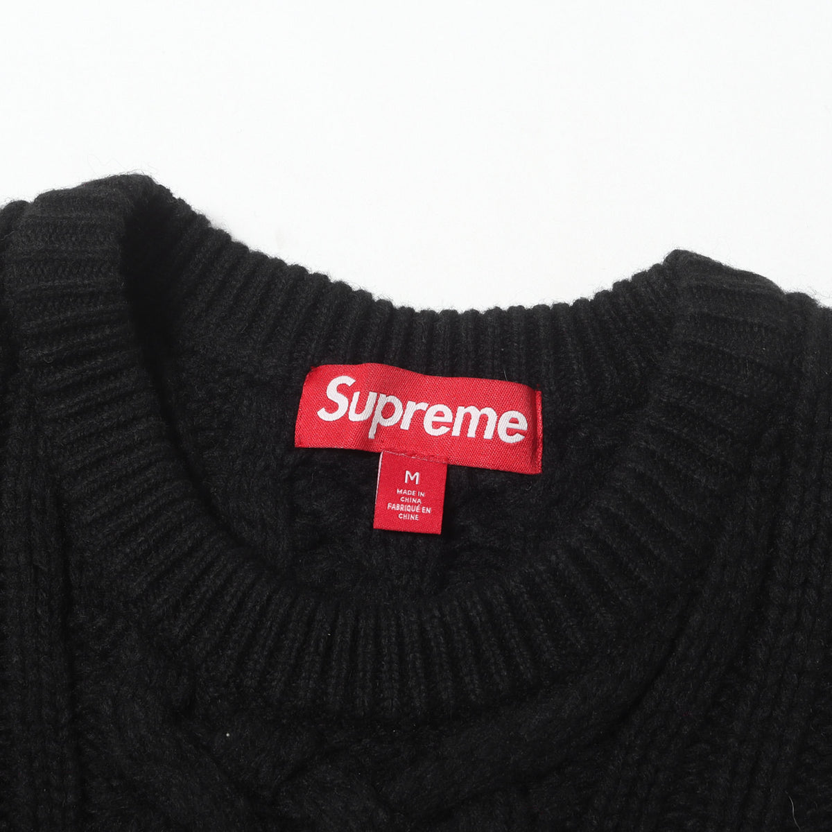 23AW ビッグロゴ ケーブル編み ウールニット セーター(Appliqu Cable Knit Sweater)