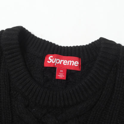 23AW ビッグロゴ ケーブル編み ウールニット セーター(Appliqu Cable Knit Sweater)