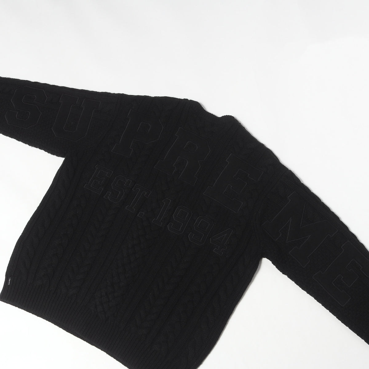 23AW ビッグロゴ ケーブル編み ウールニット セーター(Appliqu Cable Knit Sweater)
