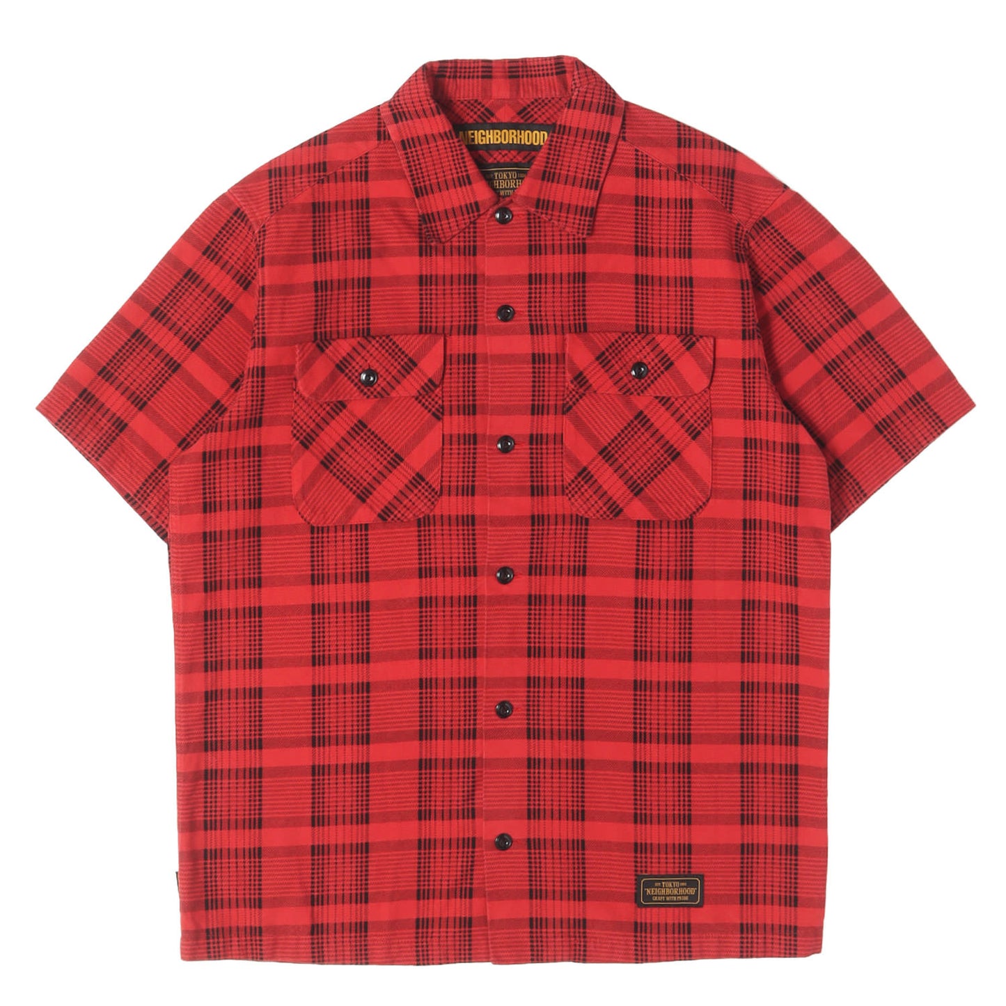 プリントチェック フランネル 半袖シャツ (B&C / C-SHIRT . SS)