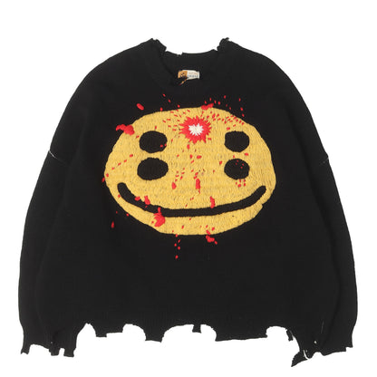 24AW ✕Cactus Plant Flea Market ダメージ加工 ワイド ウールニット(SMILE CP_CREW KNT)