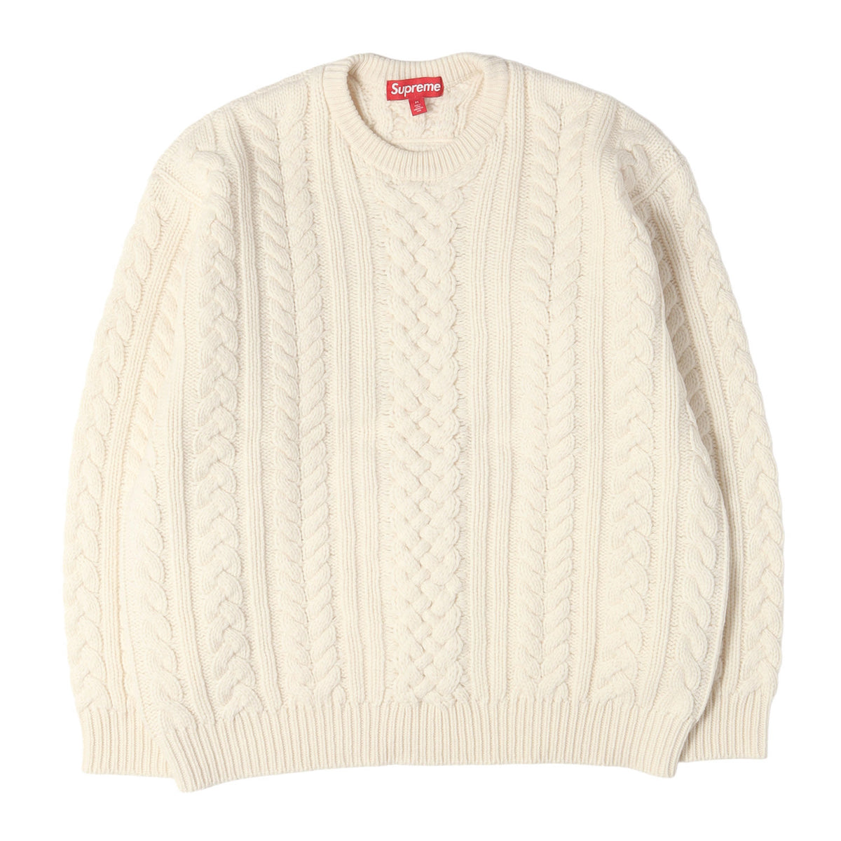 23AW ビッグロゴ ケーブル編み ウールニット セーター(Appliqu Cable Knit Sweater)