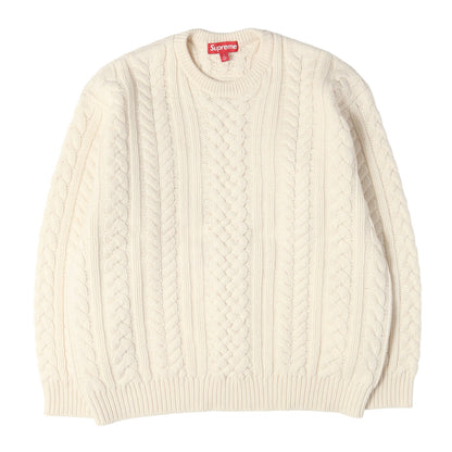 23AW ビッグロゴ ケーブル編み ウールニット セーター(Appliqu Cable Knit Sweater)