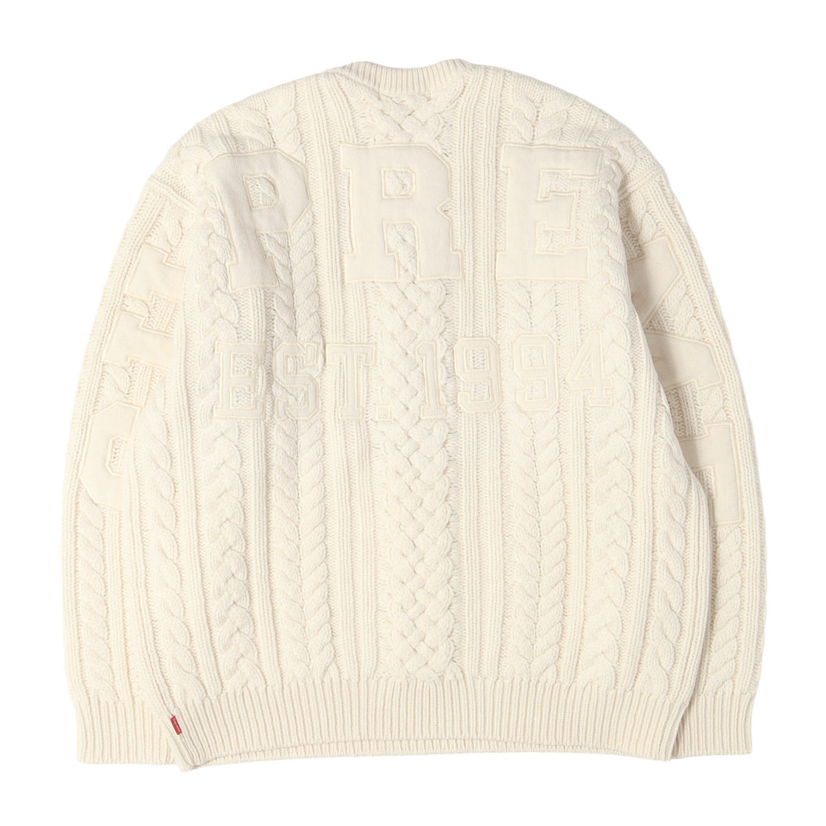 23AW ビッグロゴ ケーブル編み ウールニット セーター(Appliqu Cable Knit Sweater)