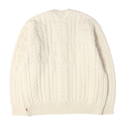 23AW ビッグロゴ ケーブル編み ウールニット セーター(Appliqu Cable Knit Sweater)