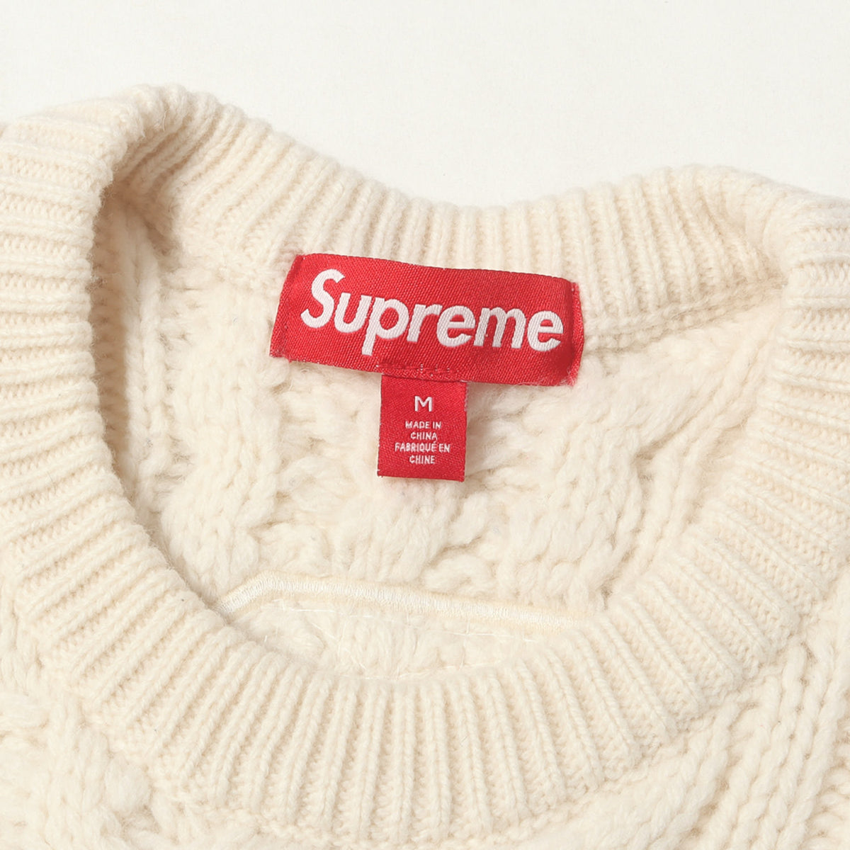 23AW ビッグロゴ ケーブル編み ウールニット セーター(Appliqu Cable Knit Sweater)