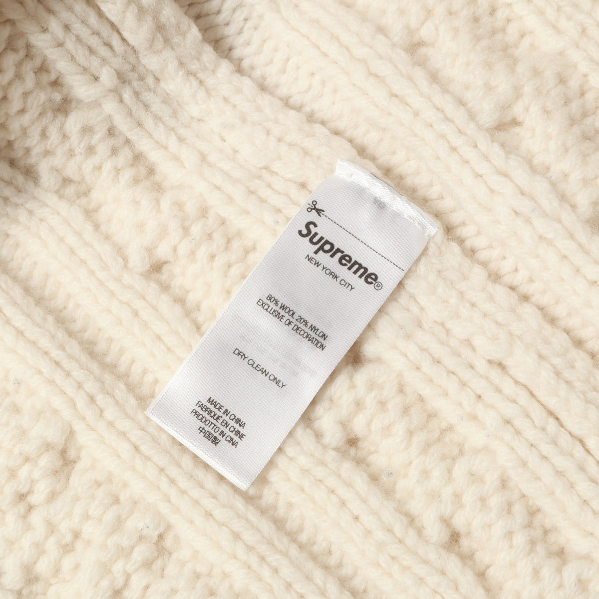 23AW ビッグロゴ ケーブル編み ウールニット セーター(Appliqu Cable Knit Sweater)