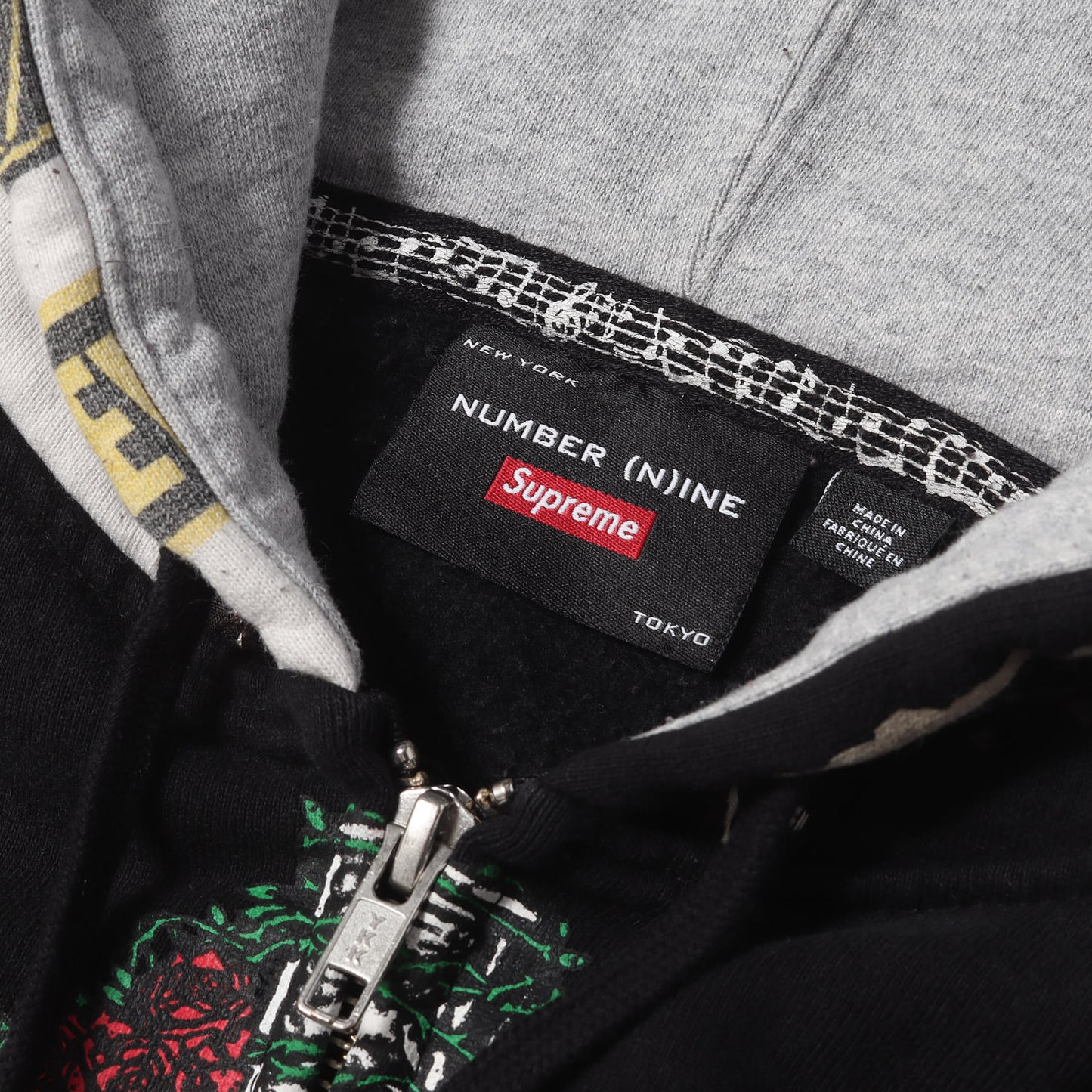25AW ×NUMBER (N)INE パッチワーク フルジップ スウェットパーカー(Patchwork Zip Up Hooded Sweatshirt)