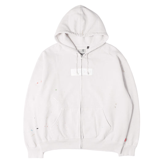 26SS ×MM6 Maison Margiela BOXロゴ ジップ スウェットパーカー(Box Logo Zip Up Hooded Sweatshirt)