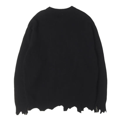 22AW ダメージ加工 CLFロゴ オーバーサイズ ウールニット(KNIT / CLF)