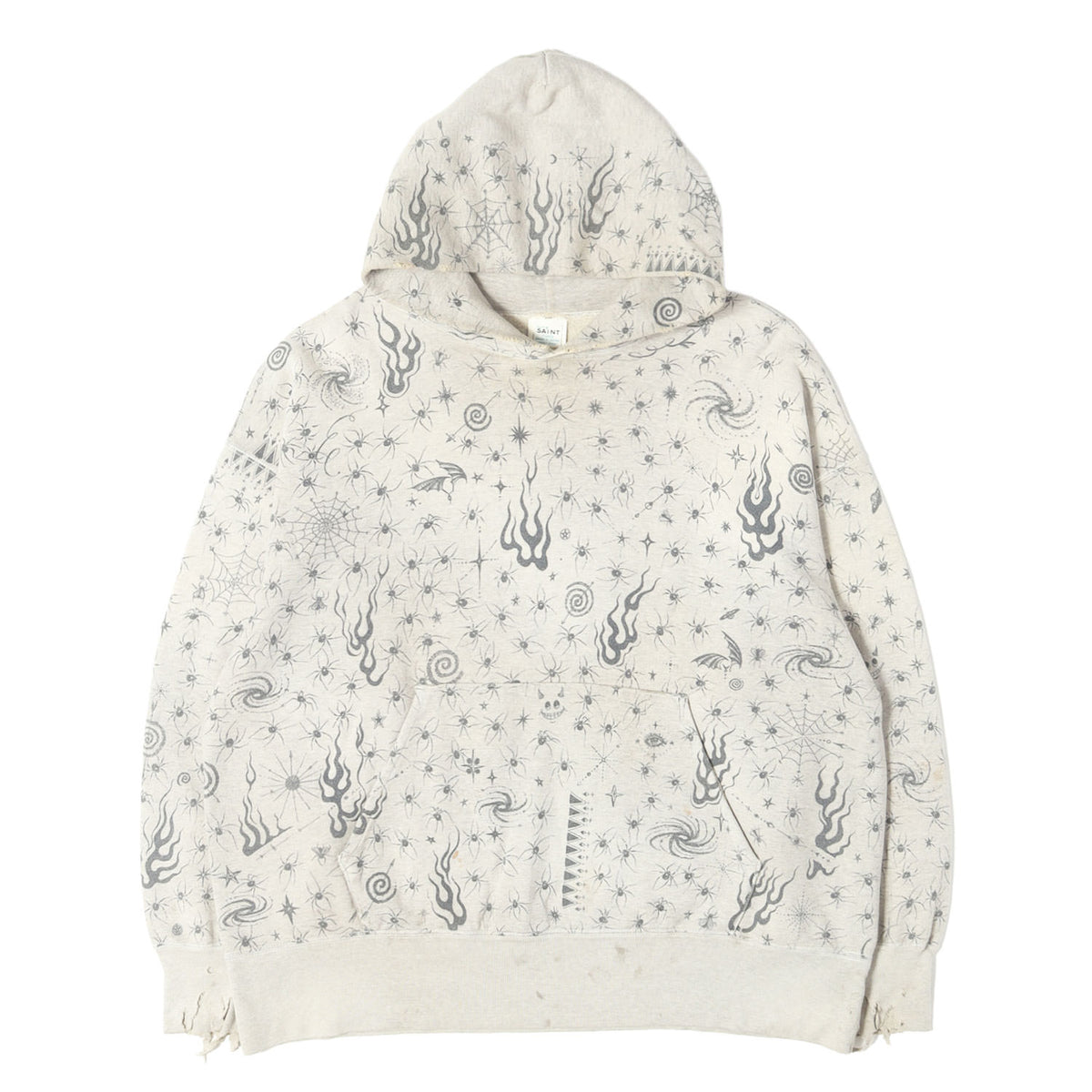 25SS ×Dr. Woo ヴィンテージ加工 落書きグラフィック スウェットパーカー(DW_HOODIE)