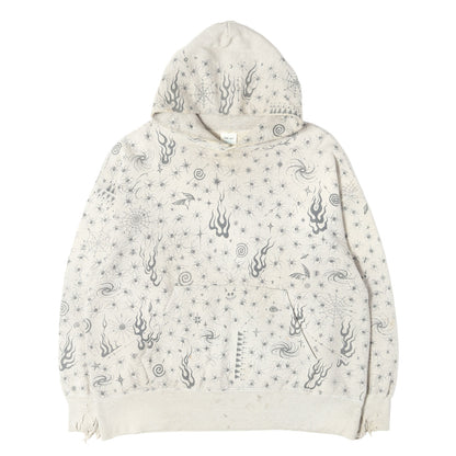 25SS ×Dr. Woo ヴィンテージ加工 落書きグラフィック スウェットパーカー(DW_HOODIE)