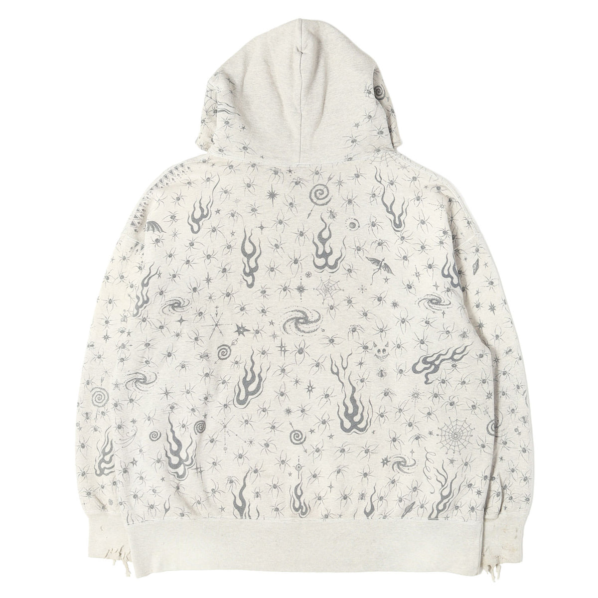 25SS ×Dr. Woo ヴィンテージ加工 落書きグラフィック スウェットパーカー(DW_HOODIE)
