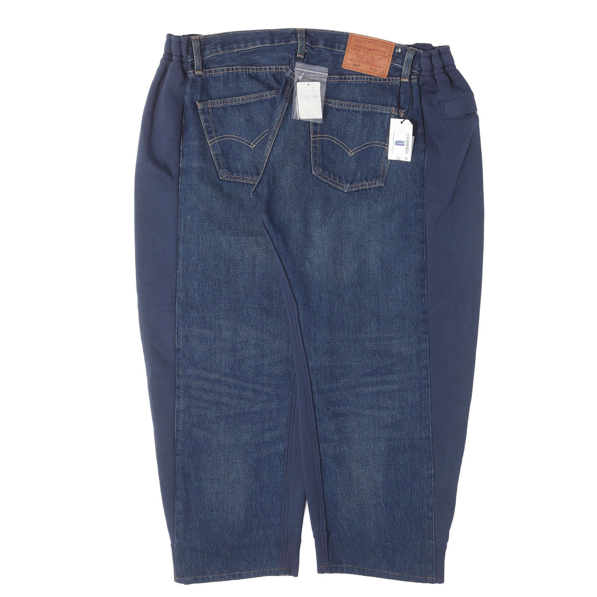 再構築 Levi's 501 デニムパンツ / NIKE スウェットパンツ ドッキング ワイドパンツ(3099 Over Jogging Jeans)