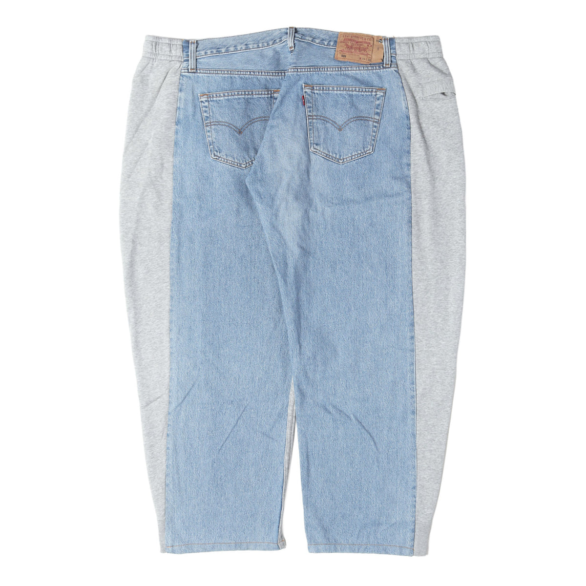 再構築 Levi's 501 デニムパンツ / NIKE スウェットパンツ ドッキング ワイドパンツ(3099 Over Jogging Jeans)