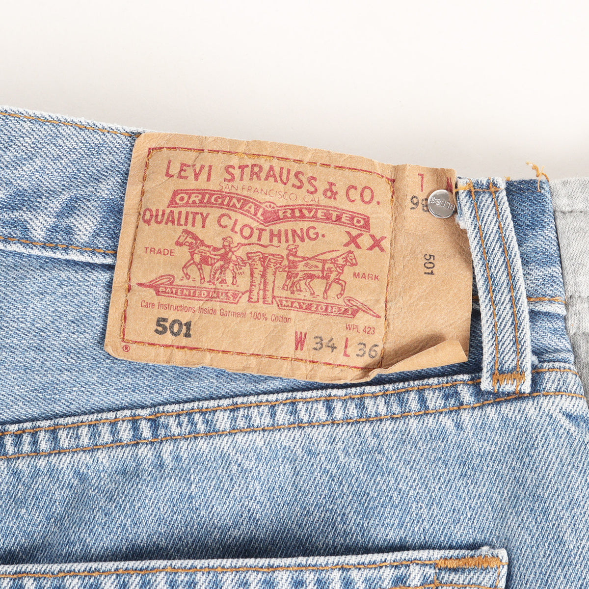 再構築 Levi's 501 デニムパンツ / NIKE スウェットパンツ ドッキング ワイドパンツ(3099 Over Jogging Jeans)