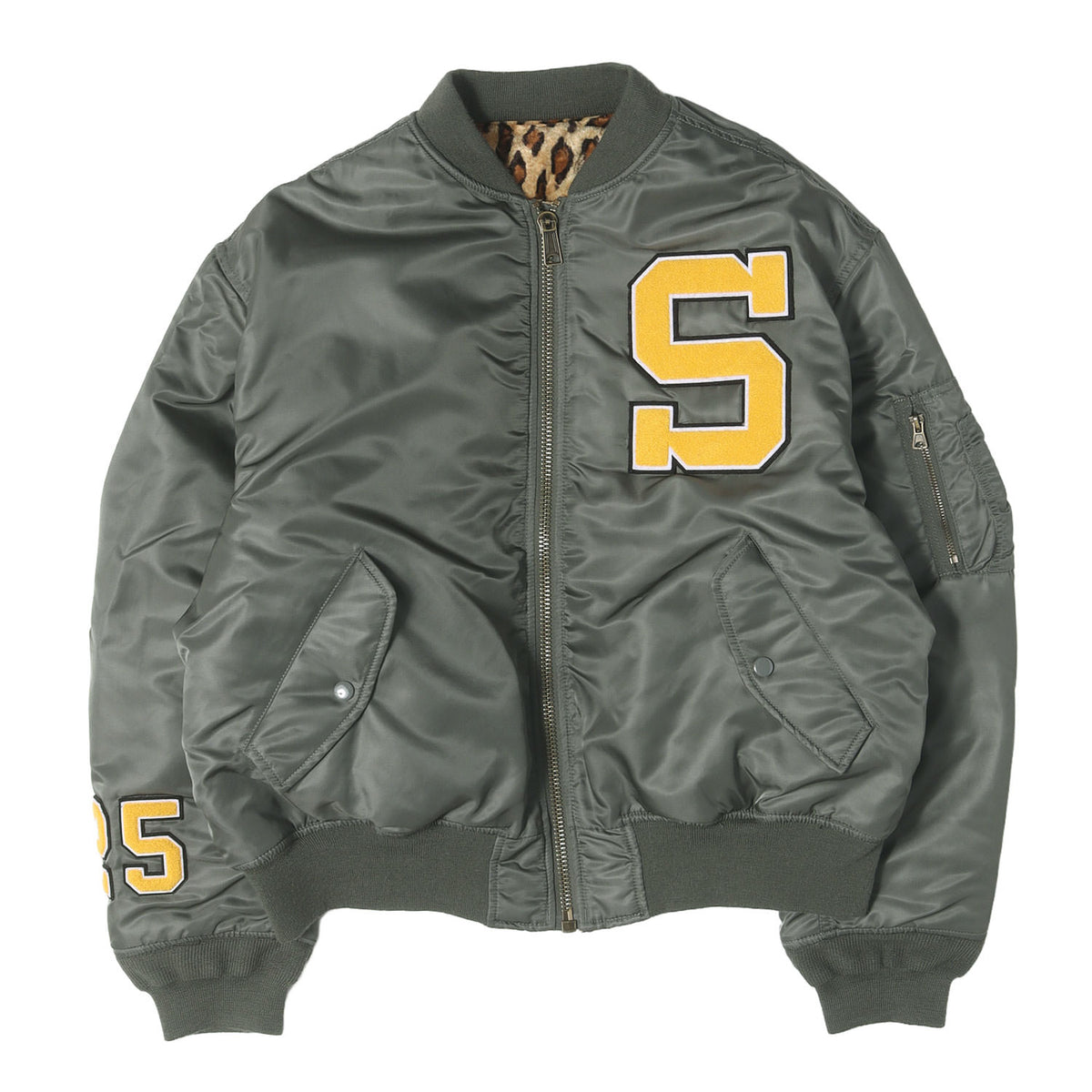 25SS ×GOODENOUGH ×ALPHA レオパード柄 リバーシブル MA-1ジャケット(Reversible MA-1)