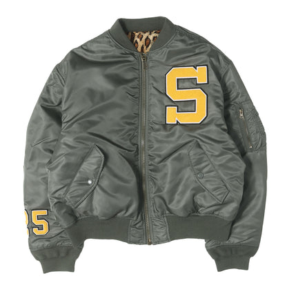 25SS ×GOODENOUGH ×ALPHA レオパード柄 リバーシブル MA-1ジャケット(Reversible MA-1)