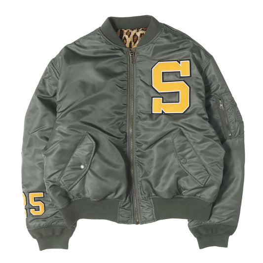 25SS ×GOODENOUGH ×ALPHA レオパード柄 リバーシブル MA-1ジャケット(Reversible MA-1)