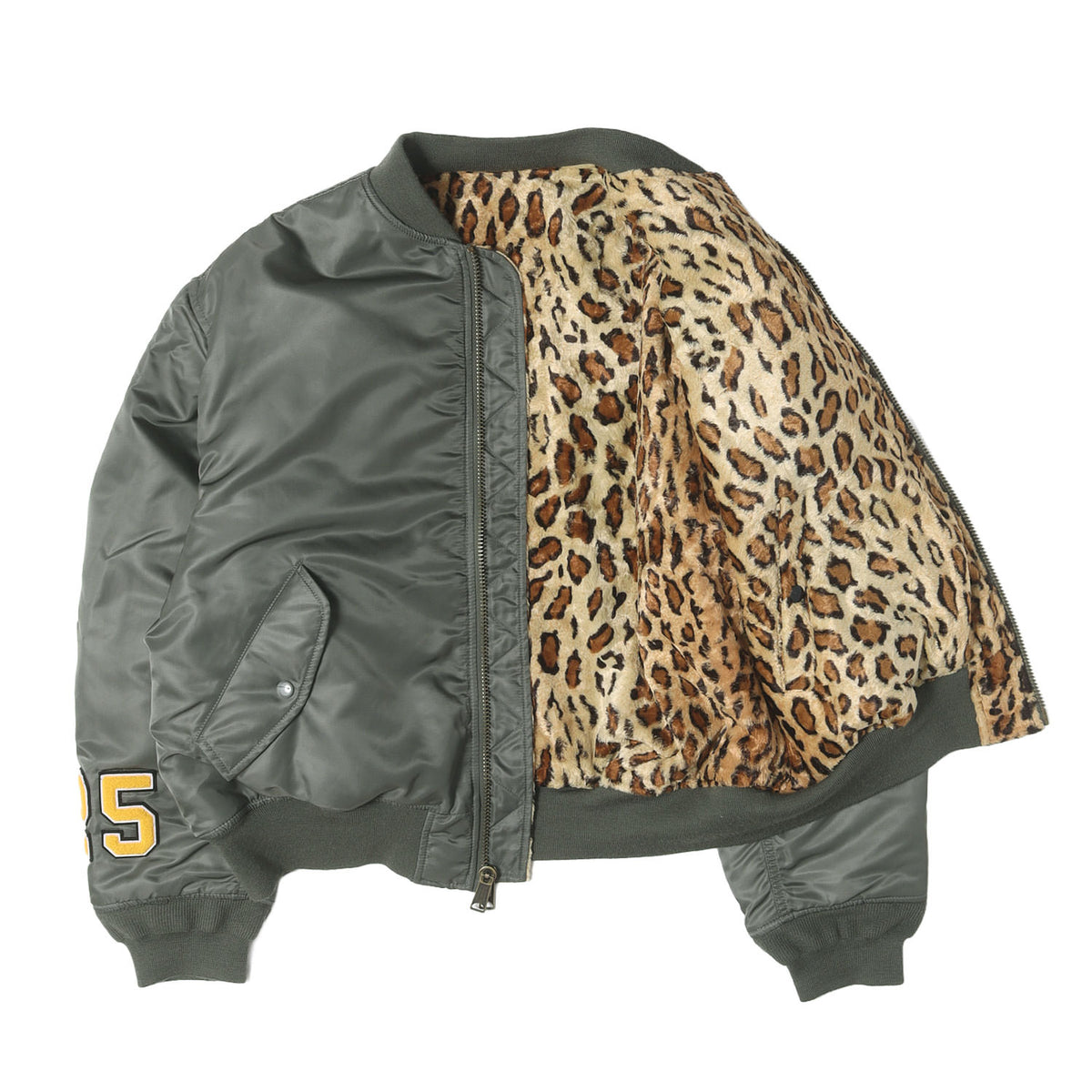 25SS ×GOODENOUGH ×ALPHA レオパード柄 リバーシブル MA-1ジャケット(Reversible MA-1)