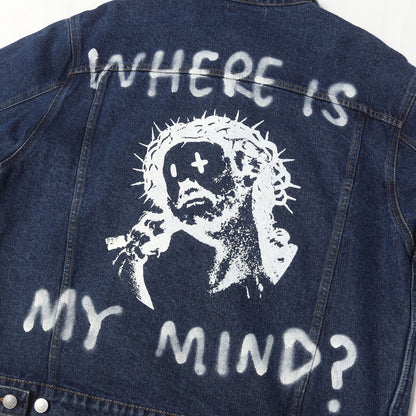 23SS Cell Division 落書きグラフィック 3rdタイプ デニムジャケット(Jesus Denim Jacket)