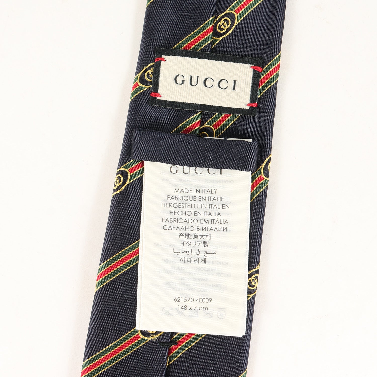 GUCCI (グッチ) 現行タグ インターロッキング GG レジメンタル ウェブライン シルク ネクタイ (321570 4E009) -  ブランド古着の通販・買取 | BEEGLE by Boo-Bee