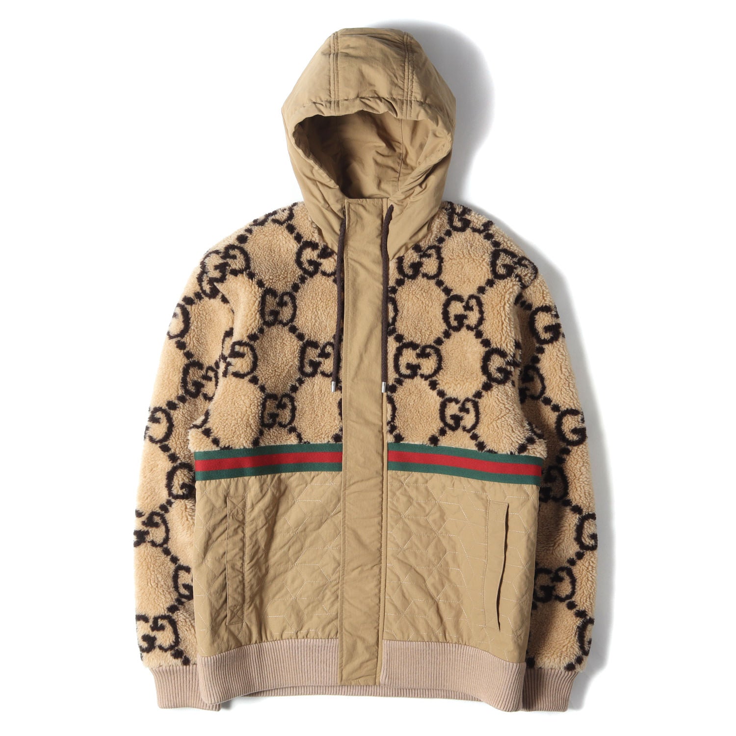 GUCCI (グッチ) 23SS GGジャカード フリース ボア フード ジャケット (706419 XJETL) / ブルゾン パーカー -  ブランド古着の通販・買取 | BEEGLE by Boo-Bee