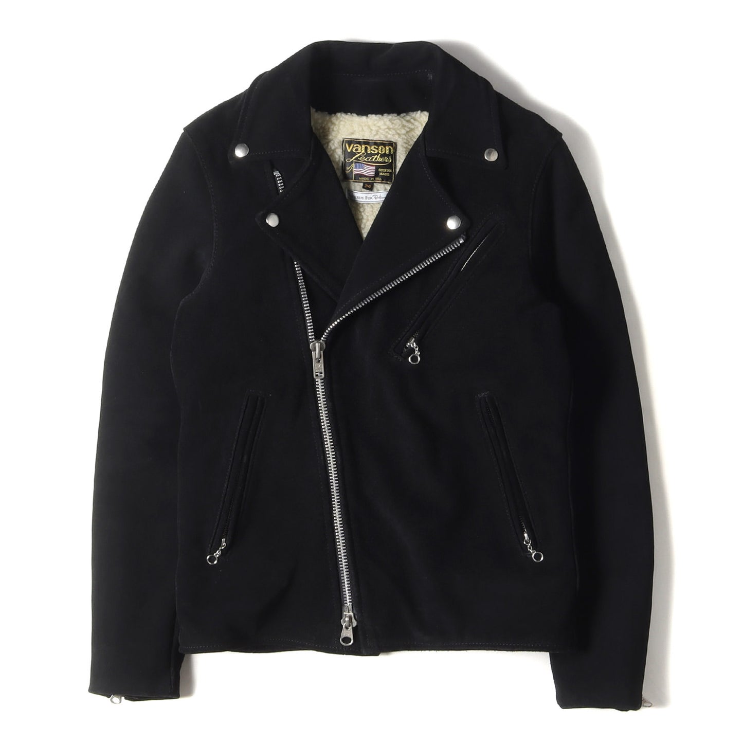 16AW × Ron Herman EXCLUSIVE 裏ボア スエードレザー ダブル ライダースジャケット (21188 Q 23) / ブルゾン 裏パイル