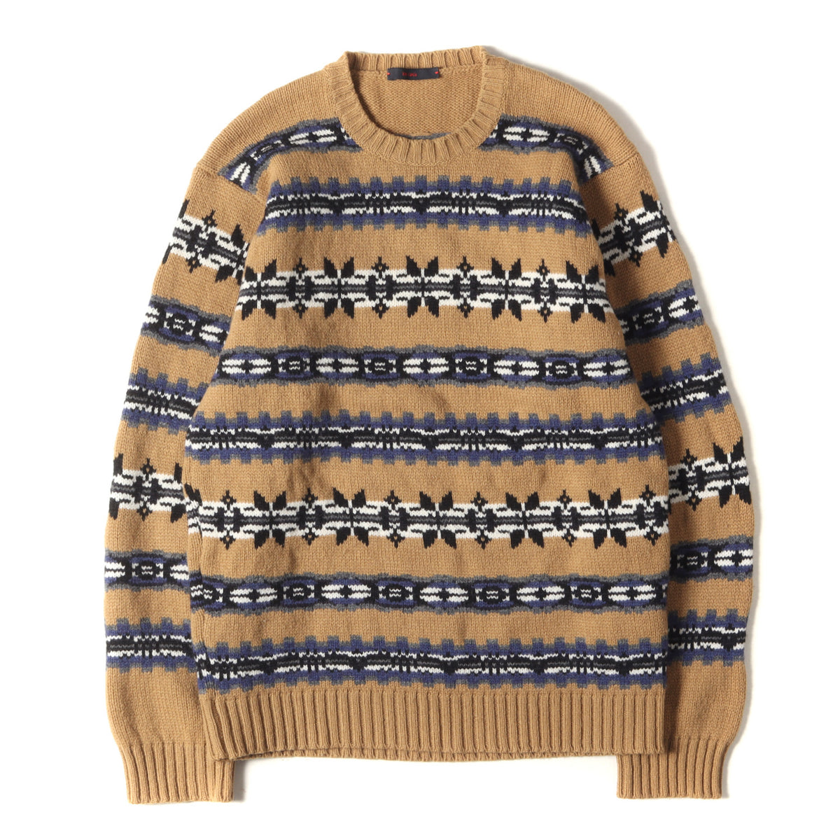17AW ノルディック ボーダー ジャガード ウール ニット (AREN G804) / セーター プルオーバー総柄 雪柄