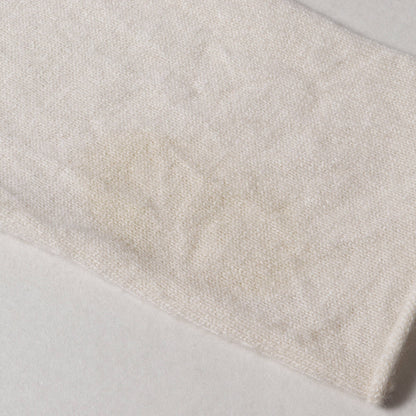 ワンポイント ラインストーン スカル 刺繍 カシミヤ ウール ハイゲージ ニット / セーター プルオーバー