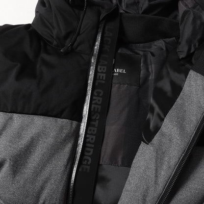 カラーブロック フーデッド ダウンジャケット (51F32-832)