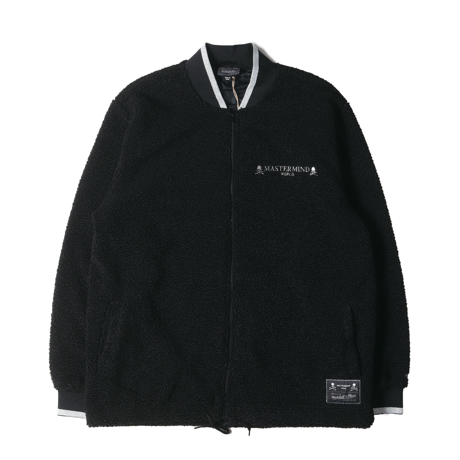 mastermind JAPAN (マスターマインドジャパン) 22AW × MITCHELL&NESS バック スカル ロゴ 刺繍 ループボア  ブルゾン (SHERPA JACKET 0JBF5238-CLB) / WORLD - ブランド古着の通販・買取 | BEEGLE by Boo-Bee