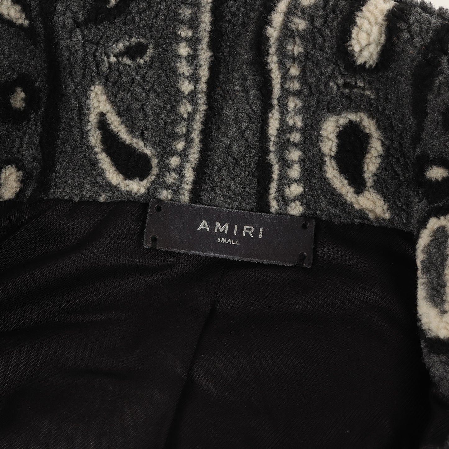 21AW ラムレザー 切替 ペイズリー ボアフリース ダブルジップ ブルゾン (Printed Bandana Polar Fleece Jacket)