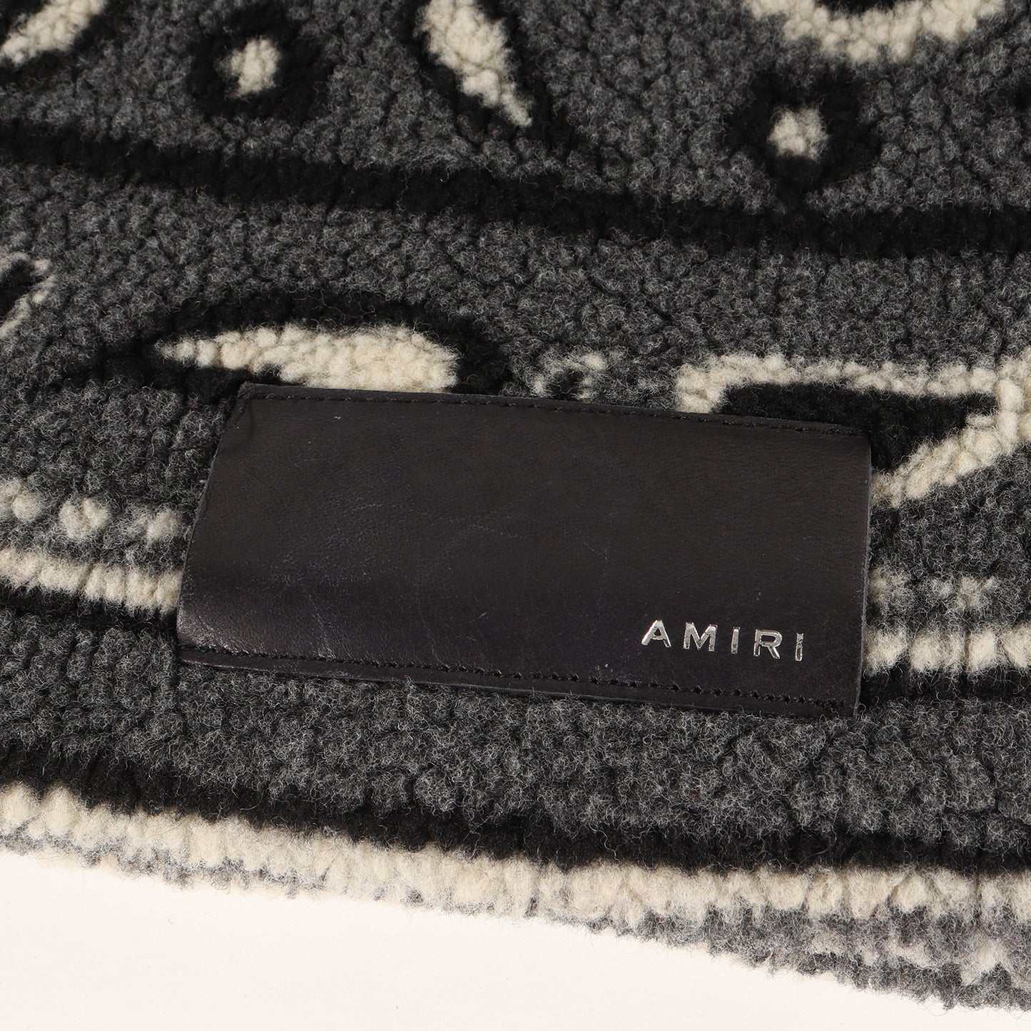 21AW ラムレザー 切替 ペイズリー ボアフリース ダブルジップ ブルゾン (Printed Bandana Polar Fleece Jacket)