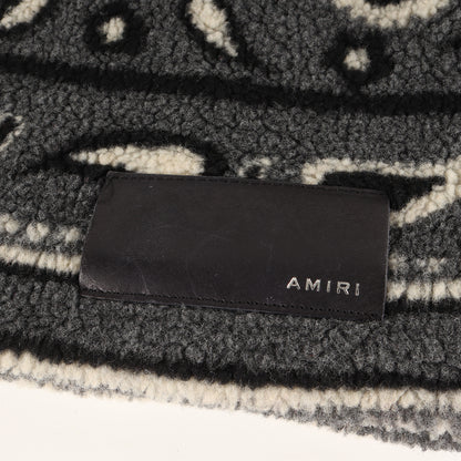 21AW ラムレザー 切替 ペイズリー ボアフリース ダブルジップ ブルゾン (Printed Bandana Polar Fleece Jacket)