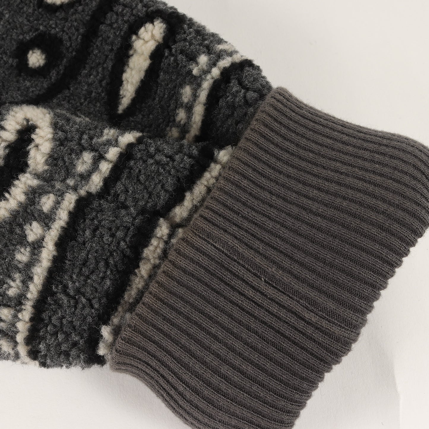 21AW ラムレザー 切替 ペイズリー ボアフリース ダブルジップ ブルゾン (Printed Bandana Polar Fleece Jacket)