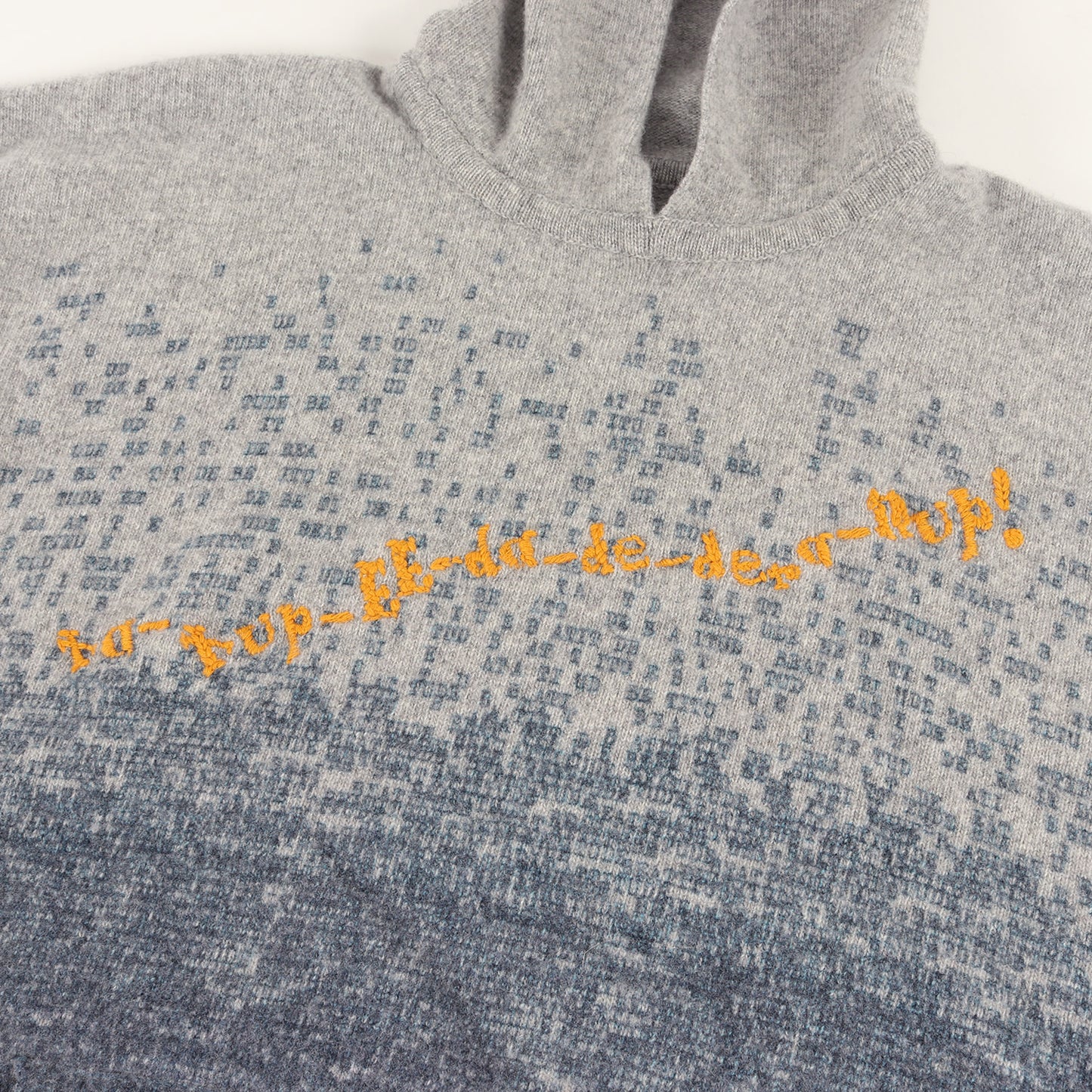 ロゴ刺繍 グラデーション カシミヤ混 ウール ニット パーカー