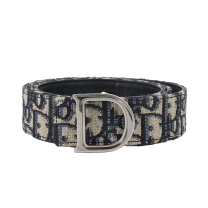 22SS Dロゴ バックル リバーシブル オブリーク ジャガード シボレザー ベルト (4411REYSE) / 定番 ベーシック ラグカジ ラグジュアリー カジュアル